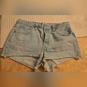 Levi's Blue Jean Shorts Distressed Cut-Off Style